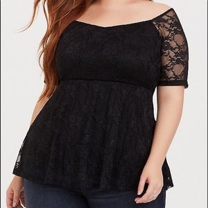 Torrid Black Lace Top